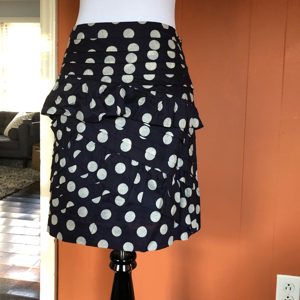 Anthropologie Leifsdottir polka dot pencil skirt